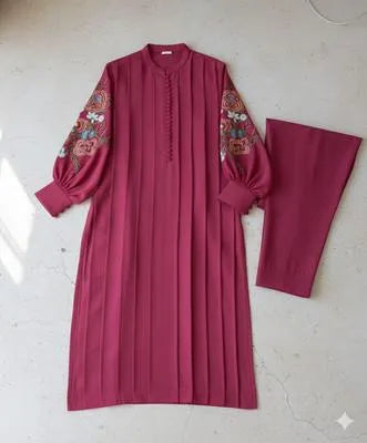Stylish Embroidered Linen Women’s Stitched Suit - 2 Pcs Set