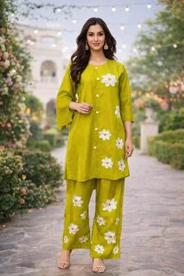 Summer Trendy Design 2 Pcs Women's Stitched Embroidered Shirt And Trouser
