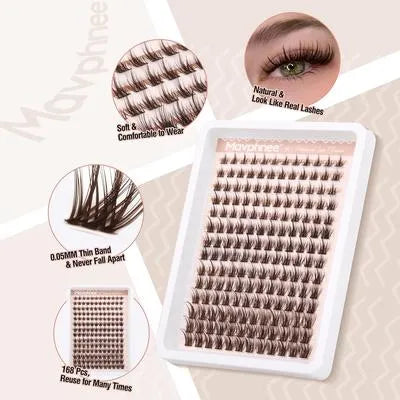 Pre Glued Eyelash Clusters, Wispy Eyelashes Extension Box, Make Your On Lashes