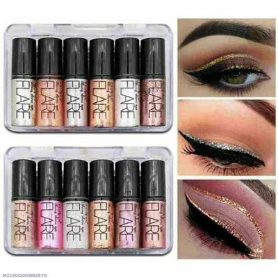 6 Pcs Glitter Eyeliner Set - Waterproof and Smudge Proof Makeup