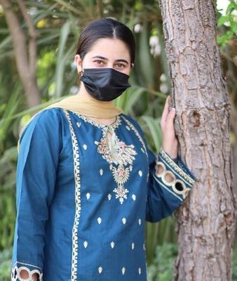 Women's Stitched Embroidered Cotton Shirt And Trouser Set - 2 Pcs