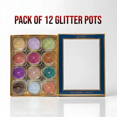12 pcs pot Eyeshadow Glitter Face Hair Body Nail Glitter