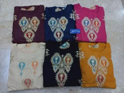 Cotton Front Zarri Embroidery Shirt With Emb Flapper 2Pcs