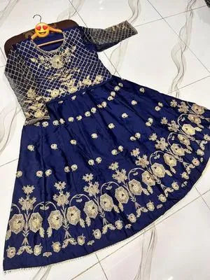 2 Pcs Women's Stitched Shamoz Silk Embroidered Lehenga
