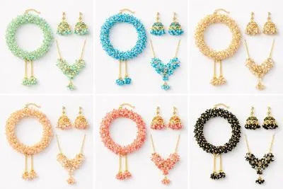 Gajra Bracelet & Jhumkis Combo Set for Women