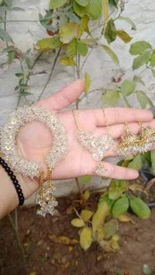 Gajra Bracelet & Jhumkis Combo Set for Women
