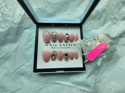 Professional Manicure Fake Nails - 1 Pack No-Chip Acrylic Nails in Beige