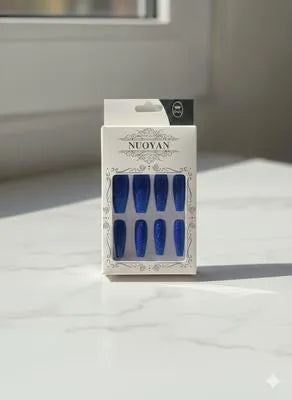 Fancy Glitter Multicolor Long Nails With Free Stickers, 1 Pack