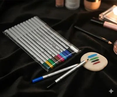 12 Pcs High Pigmented Eyeshadow Pencils, 1 Pack In Multicolors