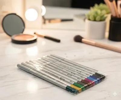 12 Pcs High Pigmented Eyeshadow Pencils, 1 Pack In Multicolors