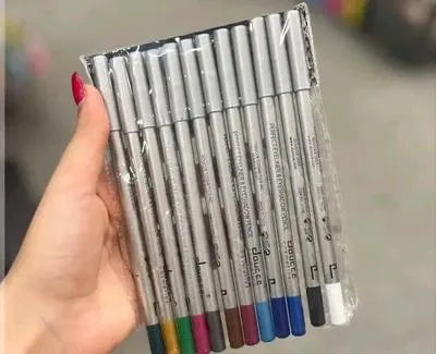 12 Pcs High Pigmented Eyeshadow Pencils, 1 Pack In Multicolors