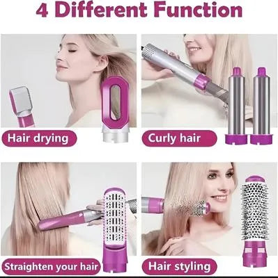 1 Hair Styler, Blow Dryer Brush, Hair Dryer Brush Negative lonic Electric, Hair Wrap Hair Styler, Detachable Brush Heads Comb for Straightening Automatic Curling Styling, Auto Wrap Curler